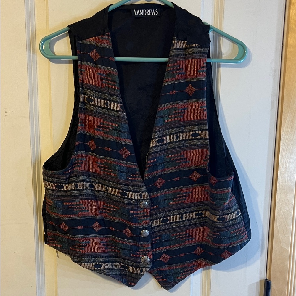 Black and Patterned Vest